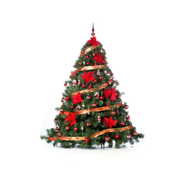 Árbol De Navidad Patagonia 1,80 Mts Con Adornos Rojo 72uds
