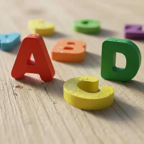 Juguete Didactico Madera Letras Abecedario Puzzle Colores