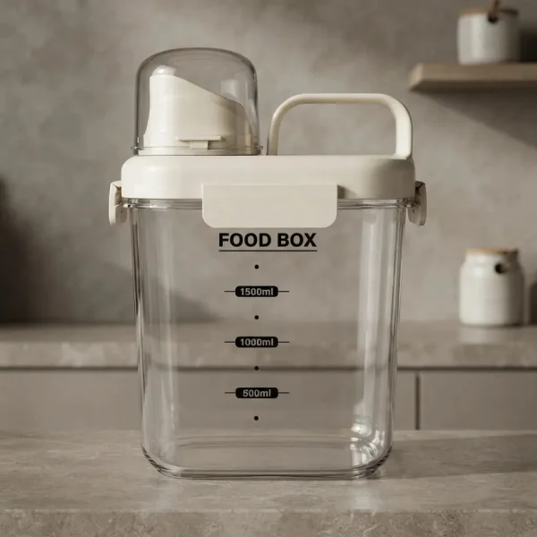 Contenedor De Cereales Hermetico Dispenser 1500ml Multiuso Transparente