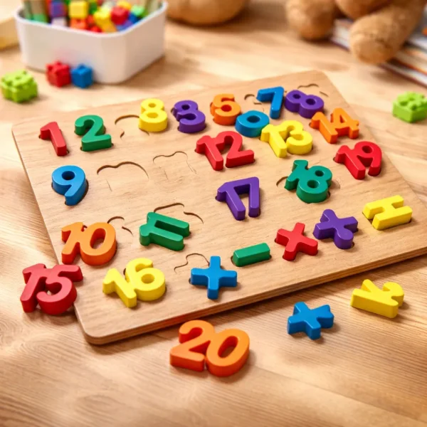 Juego Encastre Madera Números 1 Al 20 Juguete Didáctico Multicolor
