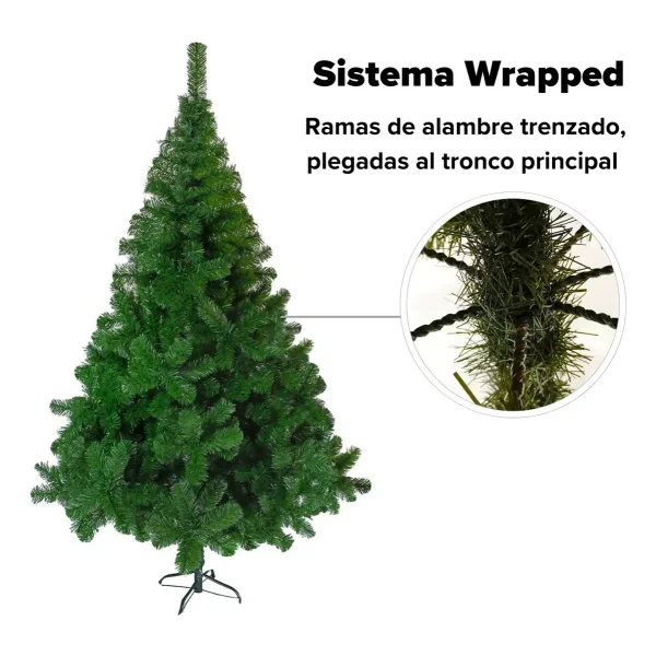 Arbol De Navidad Tronador De Lujo 2.10mts Base Metalica Verde