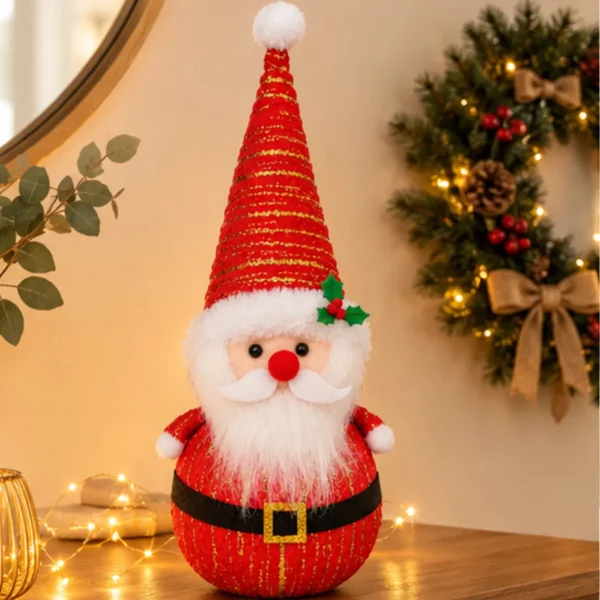 Muñeco Papa Noel Navidad Adorno Navideño Decorativo 30x14cm Rojo
