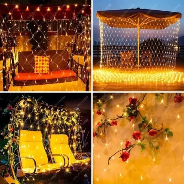 Luces Navidad Red X96 Led Luz Calida 3mts Con Enchufe Luces Cálido