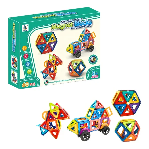 Bloques Magneticos Con Imanes Didacticos 60 Piezas