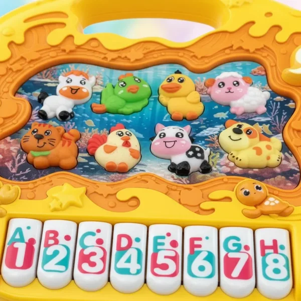 Piano Teclado Juguete Infantil Animales Didáctico Musical Amarillo