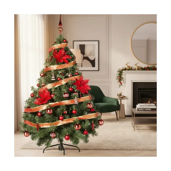 Arbol Navidad Montañes 1.50mts + Kit X50 Rojo Cybermonday