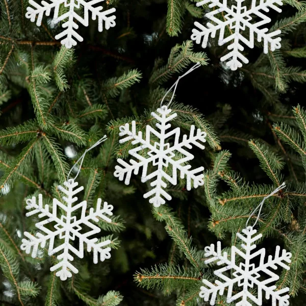 Adorno Colgante Copo De Nieve Decoración Navidad X4 Blanco