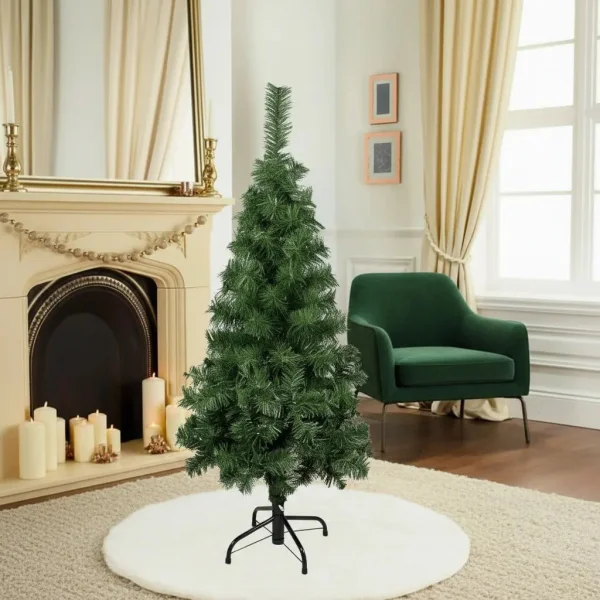 Árbol De Navidad Tronador Slim Verde 1.20mts Base Metal