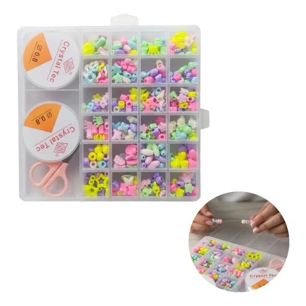 Kit Armado De Pulseras Bijouterie Con Tanzas Niñas Pastel
