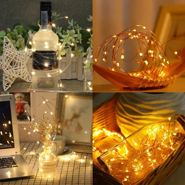 Tira De Luces Alambre Led 3 Mts Corcho Botella Decoracion