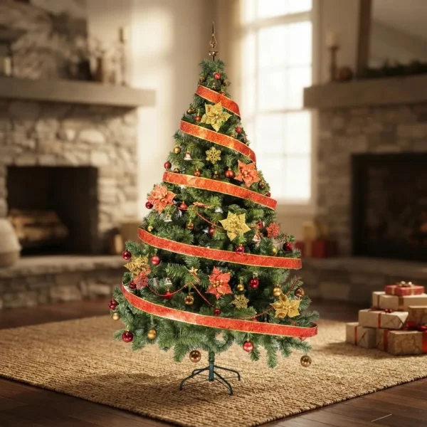 Arbol Navidad Tronador 2,10m + Kit 60 Rojo Oro Black Friday Verde