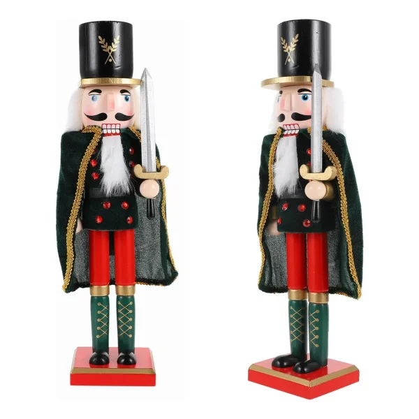 Cascanueces Soldado 38 Cm De Madera Adorno Navideño Negro