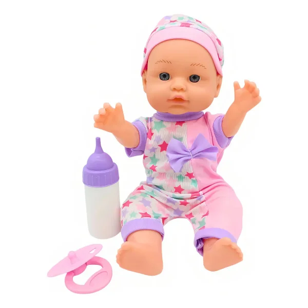 Muñeca Bebé Sonidos Incluye Chupete Y Mamadera 26 Cm