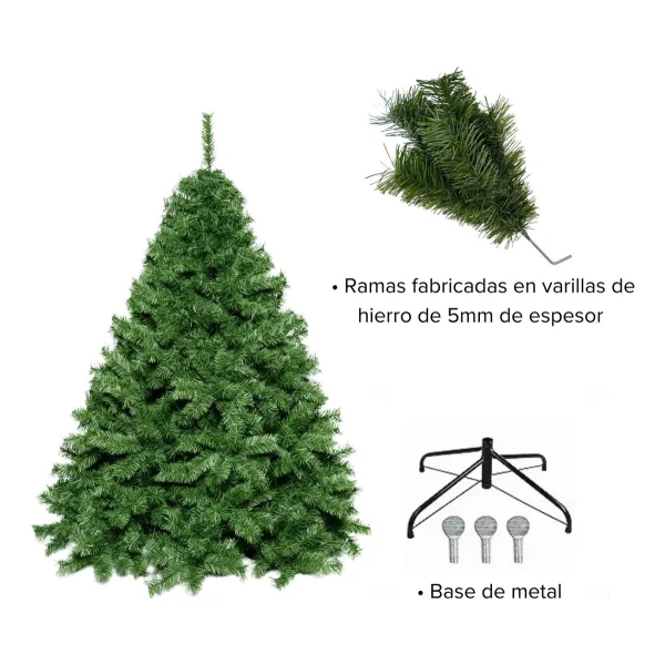 Arbol De Navidad Verde Imperial 1,3mts Base Metalica Alta Gama