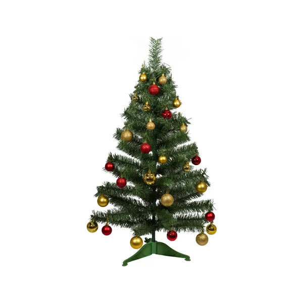 Arbol De Navidad Decorado Arbolito 1.20m Pino Carioca Color Rojo/oro