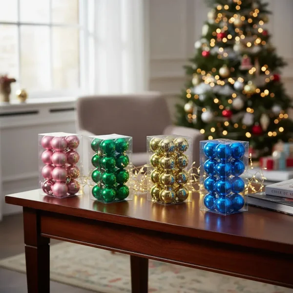 Adornos Navideños Set Bolas De Navidad 4cm X16 Unidades