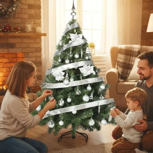 Arbol de Navidad Montañes Deluxe 1.50mts Con Adornos Kit X50