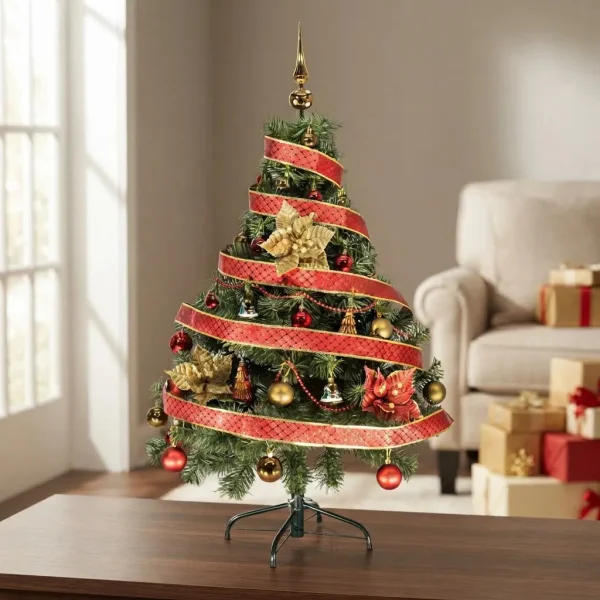  Arbol De Navidad Tronador Lujo 1,20mts Con Adornos Kit X30