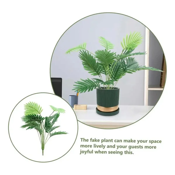 Palmera Areca Artificial 80cm En Maceta Verde Con Hojas Realistas