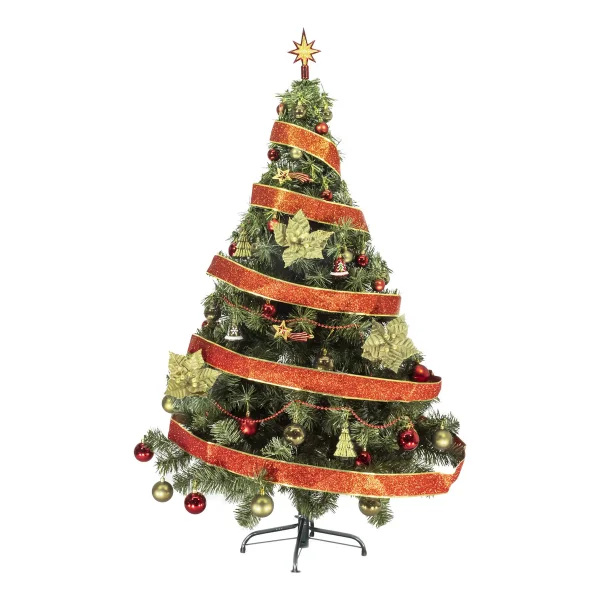 Arbol De Navidad Tronador Lujo 1,50mts Con Adornos Kit X40