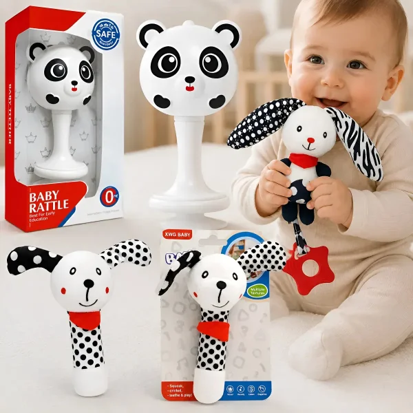 Sonajeros Juguetes Para Bebes Bundle Set X3 6 Meses 1 Año Gris