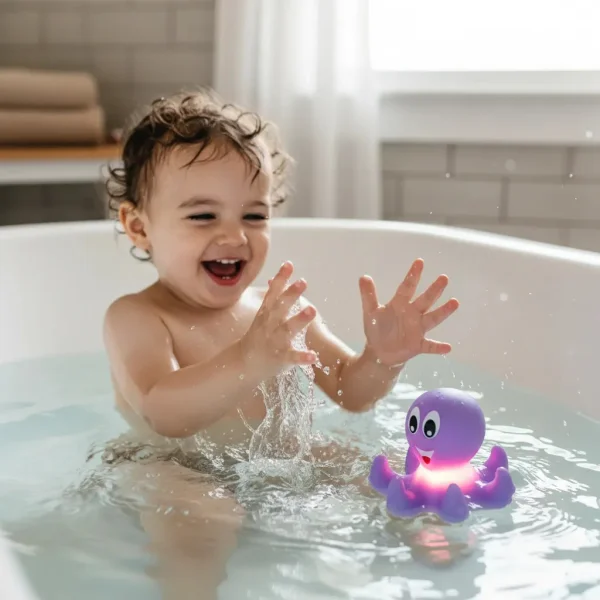 Juguete Bañera Bebé Animales Luz Led Juego Ducha Baño Niños Pulpo