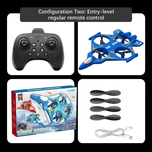 Drone Avión Rc Giro 360° Control Remoto Juguete Niños Azul