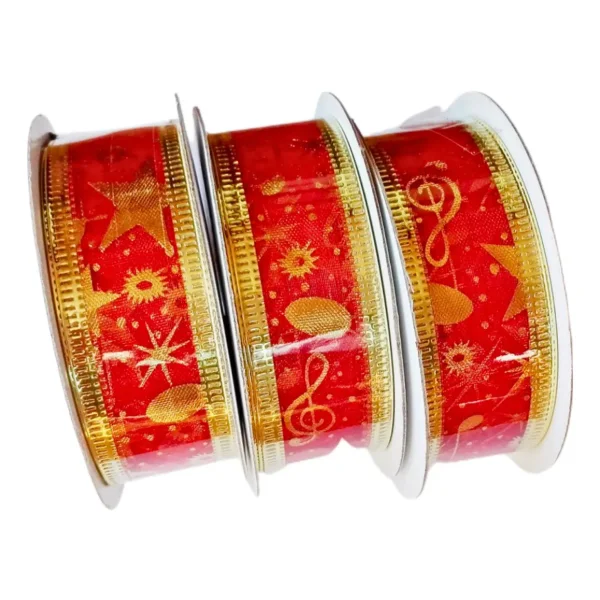 Cintas Navideñas Adornos Decoración Navidad 2,5cm X6u.