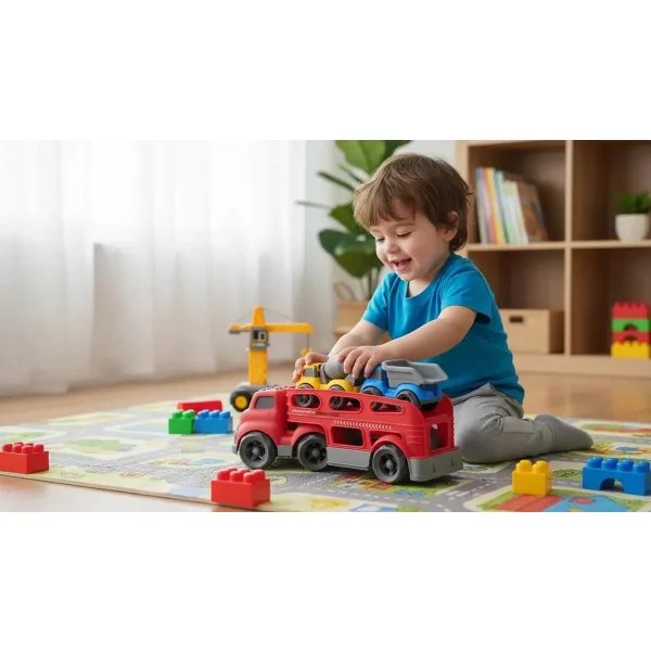 Camion Mosquito Rojo 30cm Juguete 2 Autitos Construccion