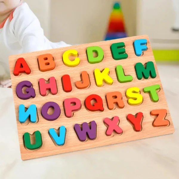 Juguete Didactico Madera Letras Abecedario Puzzle Colores
