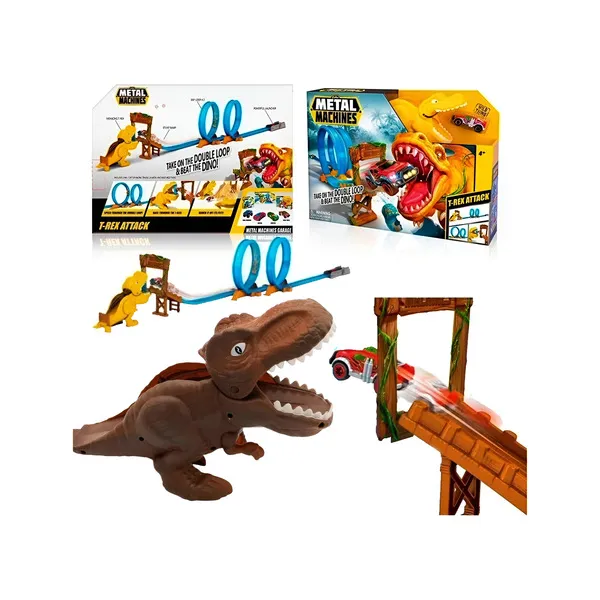 Pista De Autos Dinosaurio Lanzador T-rex Juguete Carrera