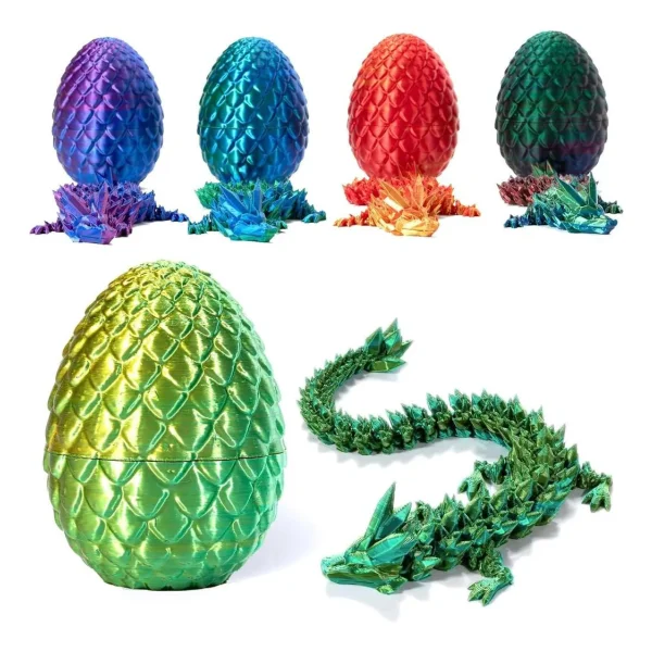 Huevo Sorpresa Dragón Articulado Juguete Niños Colección 3d