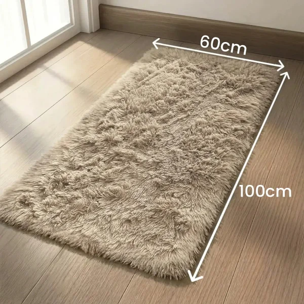 Alfombra Tapete Pelo Largo Nórdica Antideslizante 60x100cm 100 M 60 M Gris