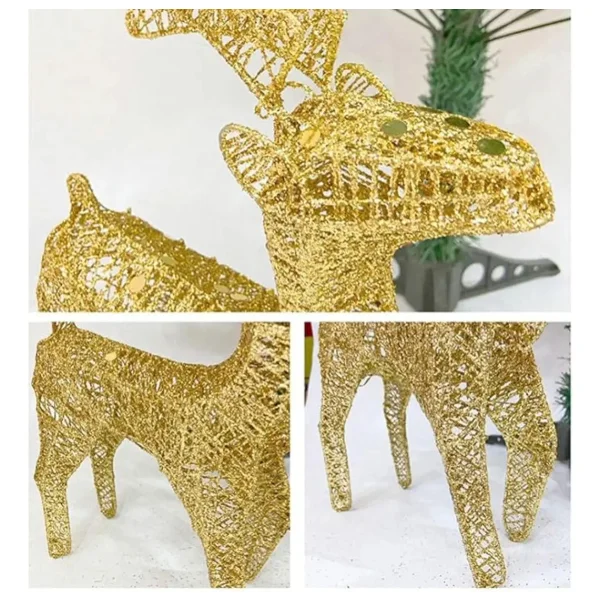Reno Navideño Figura Decoración Navidad 40 Cm Dorado