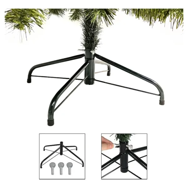 Arbol De Navidad Tronador De Lujo 2.10mts Base Metalica Verde