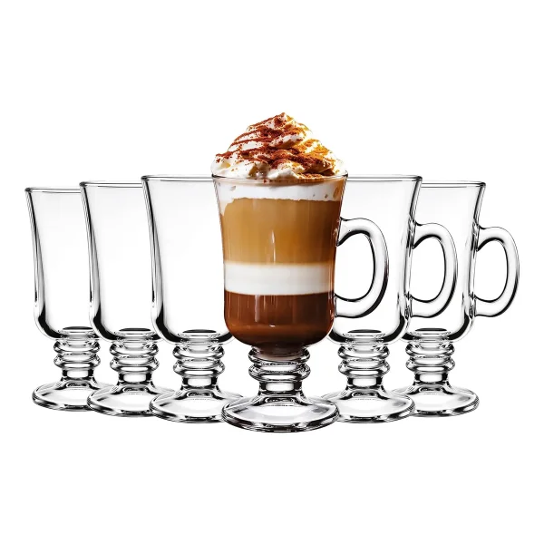 Set X6 Unidades Jarros Submarino Cafe Vaso Vidrio 227ml Transparente Submarino