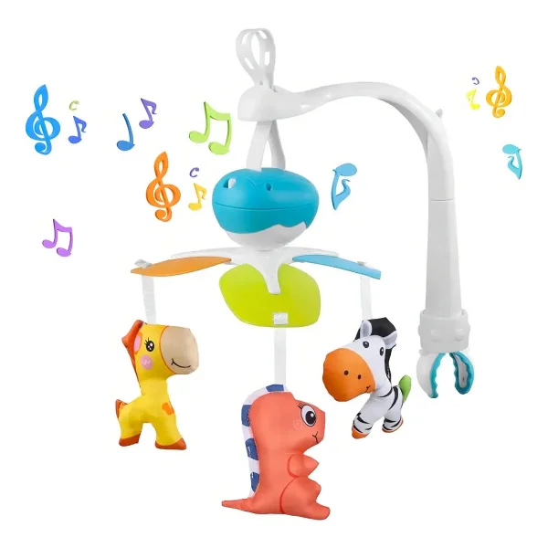 Movil Musical Cunero Animales Cuna Cochecito Bebe Multicolor
