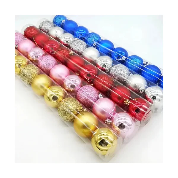 Adornos Navideños Premium Tubo Bolas De Navidad 5cm X9 Udes