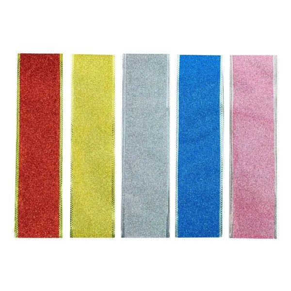Cintas Navideñas Premium Glitter 6cm 2,70mts Adornos Navidad