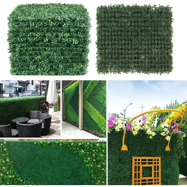 Jardin Vertical Artificial Muro Verde Frondoso Panel Plantas Verde/rosa