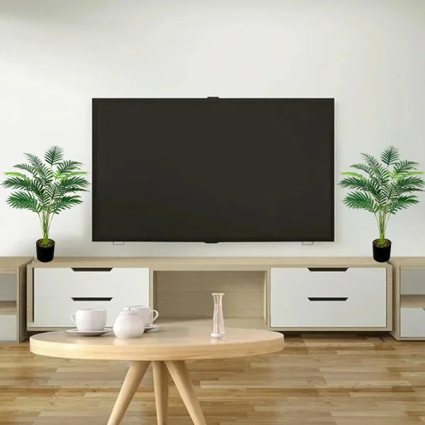 Palmera Areca Artificial 80cm En Maceta Verde Con Hojas Realistas