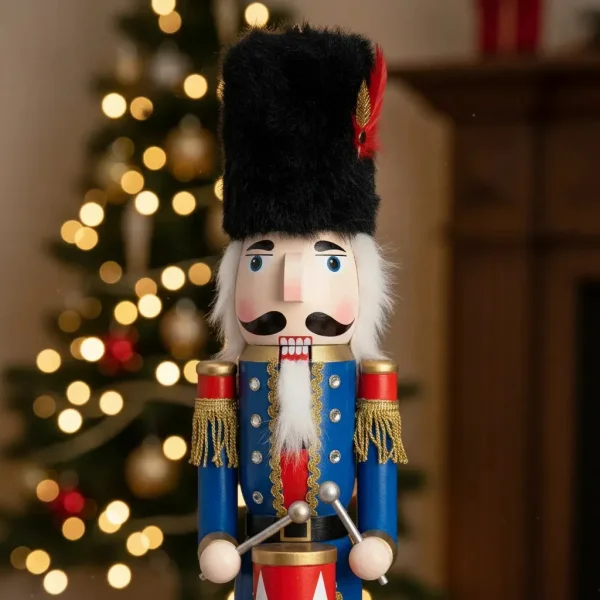 Cascanueces Navideño Gigante Soldado Rey Madera 1 Metro Rojo