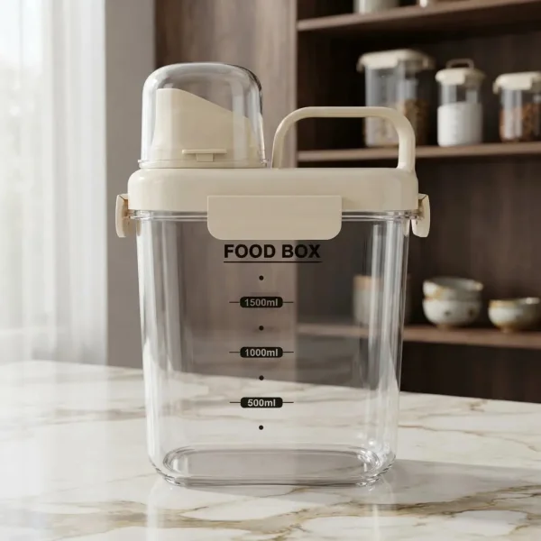 Contenedor De Cereales Hermetico Dispenser 1500ml Multiuso Transparente