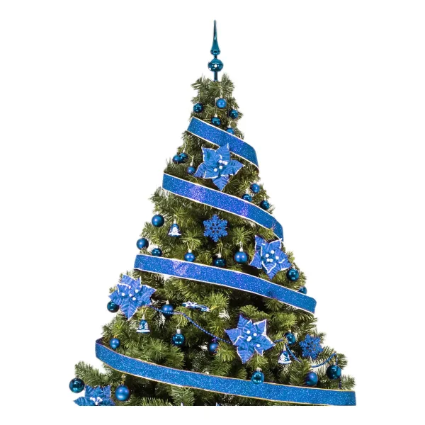 Arbol De Navidad Tronador Lujo 2,10mts Pino Decorado Azul