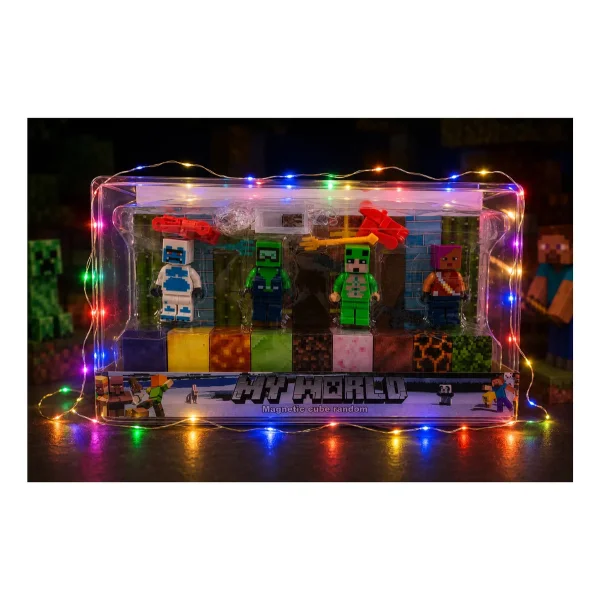 Cubos Magnéticos My World Bloques Construcción 130pz Luz Led 130 My World