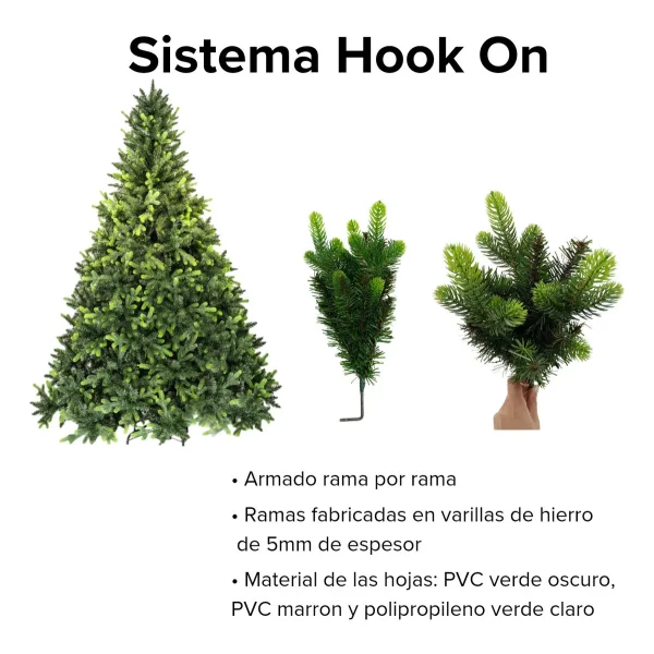 Arbol De Navidad Pino Natural Super Real 2.10mts Verde