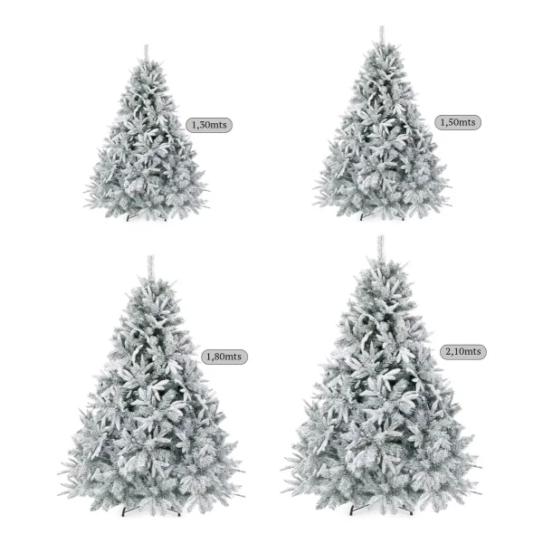 Arbol De Navidad Fabesa Pino Nevado Flock 1.80mts Base Metal Nevado