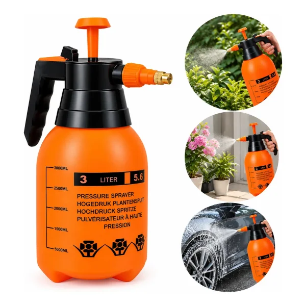 Pulverizador 3 Lts Rociador Fumigador Plantas Jardin Naranja Naranja