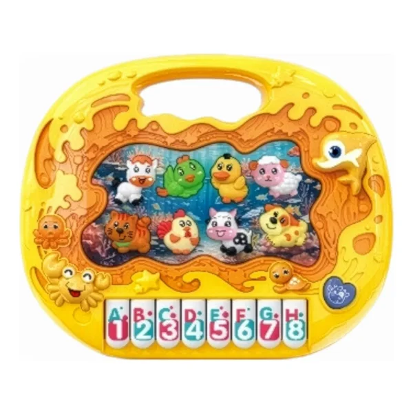 Piano Teclado Juguete Infantil Animales Didáctico Musical Amarillo