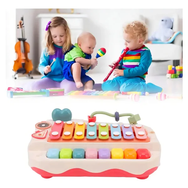 Piano Xilofono Infantil 8 Teclas Juguete Musical Plastico Blanco
